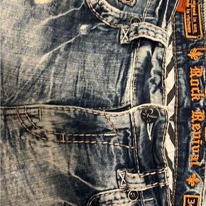 Rock Revival Distressed Blue Men's Jeans
